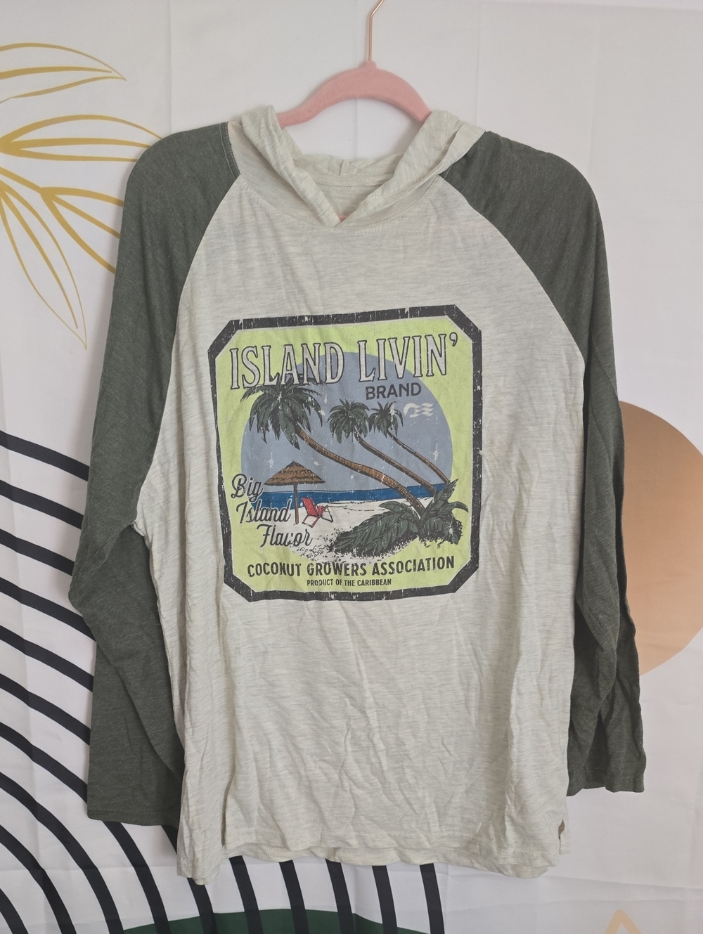 Prince Cream Hooded Tee with Grey Logo Print